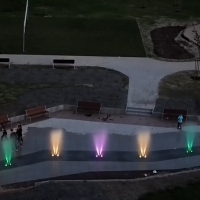 Górki służewskie - podświetlenie fontanny